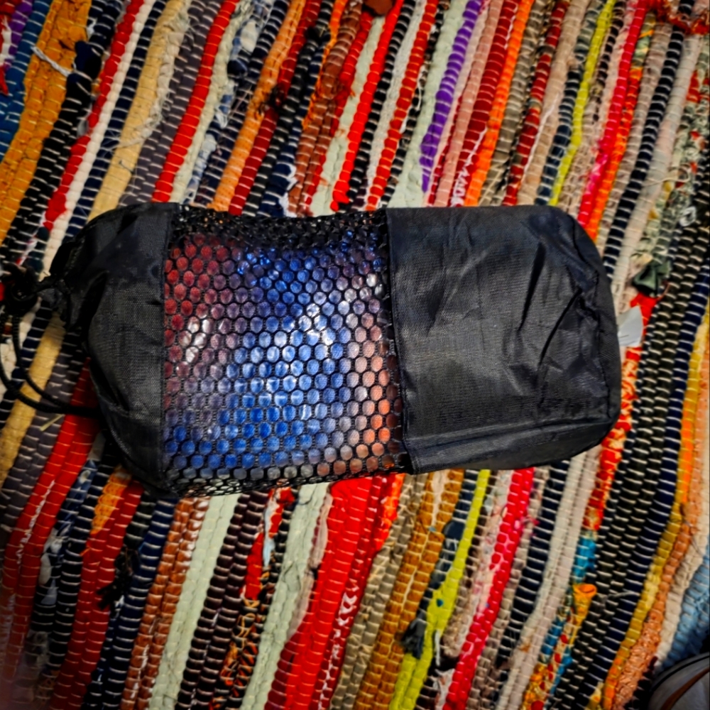 Stylish Black Mesh Bag With Brand New Extra Long TieDied Yoga/ PILATES Towel